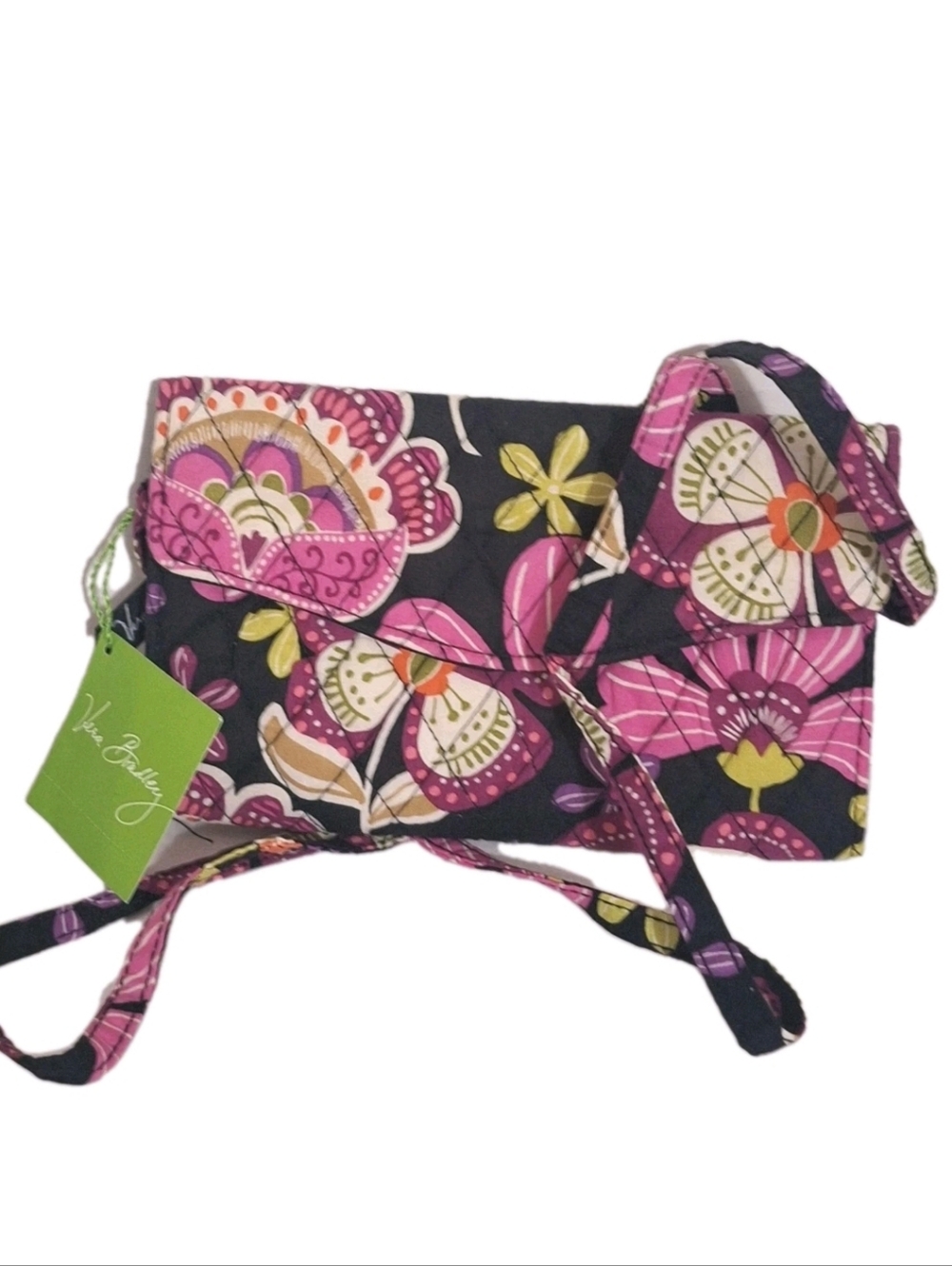 Vera Bradley Crossbody Wallet NWT Pink Floral Multiple Slots And Pockets